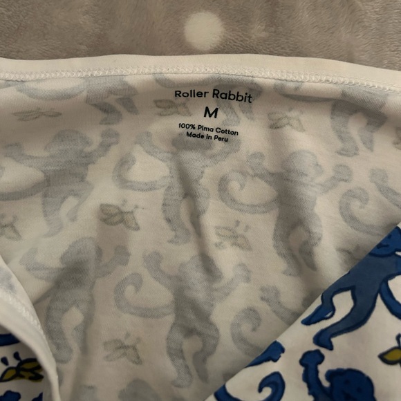 Roller Rabbit blue Monkey Pajamas size medium - Picture 3 of 5